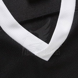 ABIN-ENTERPRISE Ice Hockey Jersey <b>Black</b> <b>White</b> <b>Striped</b> V-Neck Full Sleeve Mesh Breathable Unisex Adult Apparel - Product Image 5