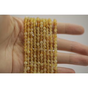 Chaîne de perles rondes en opale jaune facettée - Product Image 3