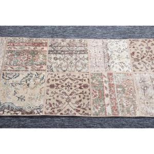 พรมตุรกีวินเทจ ขนาด 2.1x6.7 ฟุต (64x205 ซม.) ลายปะติดสีน้ำตาล - Product Image 4