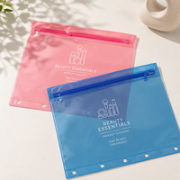 Sac cosmétique en PVC transparent givré bleu avec impression personnalisée du logo, sac de voyage en PVC avec fermeture éclair, sac de maquillage en PVC imperméable