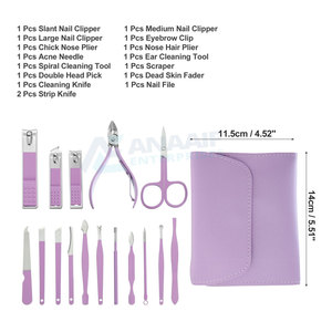 Ensemble de manucure en acier inoxydable pour femmes coupe-ongles et trousse à outils de pédicure coffret cadeau de beauté - Product Image 3