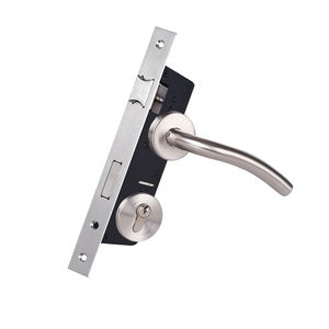 <span class=keywords><strong>Serrure</strong></span> à mortaiser SS304 avec languette oblique, option sans clé, entraxe 85 mm, <span class=keywords><strong>3</strong></span> clés, sécurité ANSI Grade 2, finition chrome brillant - Product Image 1