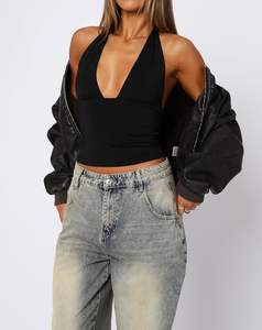 New Girls Seamless Halter Neck Strap <b>Bra</b> Open Back Fitness Yoga <b>Top</b> <b>Bras</b> Support Women Workout Gym Crop <b>Top</b> - Product Image 4