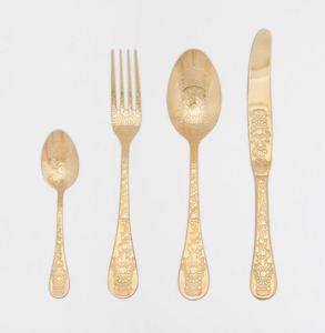 Ensemble de couverts en métal artistique pour table à manger élégante décoration intérieure élégante et couverts de cuisine fonctionnels de tous les jours - Product Image 2