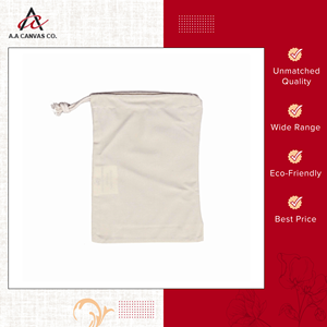 Bolsas de compras de lona de algodón de color crema de alta calidad a precio de fábrica con asa con cordón de confianza de un fabricante indio - Product Image 3