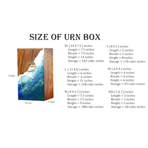 Handcrafted Ocean Wave Resin & Natural Wood Cremation Urn Blue Epoxy Ashes Box Artistic Funeral Memorial Keepsake by AYAANS - Product Image 4