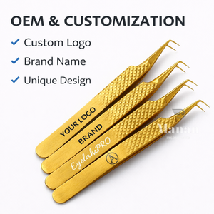 Pinzas Doradas para Pestañas, Herramienta de Aislamiento de Precisión, Punta Suave, Chapadas en Oro, Profesionales para Extensión de Pestañas de Volumen - Product Image 5