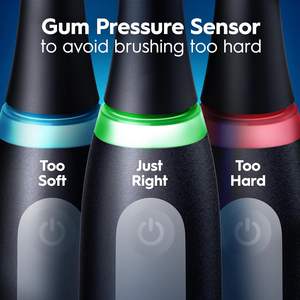 Brosse à dents électrique rechargeable Oral-B iO Série 5 avec capteur de pression visible pour protéger les gencives, minuteur 2 minutes, 5 modes de nettoyage - Product Image 4