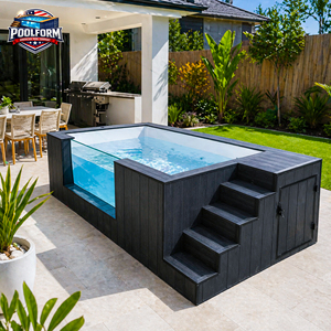 สระว่ายน้ำกลางแจ้งแบบปรับแต่งได้สำหรับครอบครัว สระว่ายน้ำสปา สระว่ายน้ำกลางแจ้งแบบตั้งพื้น - Product Image 1