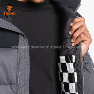 Veste en peluche pour hommes logo personnalisé veste d'hiver 2025 pour hommes avec poche personnalisé hommes vestes à bulles Service OEM - Product Image 5