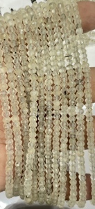 Natural 4mm Approx. Size African <b>Rainbow</b> Moonstone Faceted Rondelle Beads 14 Inches Strand <b>Cushion</b> Cut Quartz Loose Gemstones" - Product Image 4