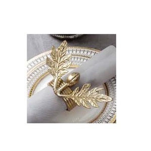 Rond de serviette design ananas gaufré or Vaisselle Rond de serviette en vrac or de mariage de haute qualité - Product Image 2
