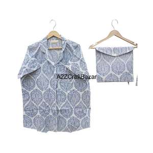 Ensemble de pyjama pour femmes en coton pur fait à la main, imprimé cerises, léger, séchage rapide, doux, respirant, impression numérique, décontracté - Product Image 2