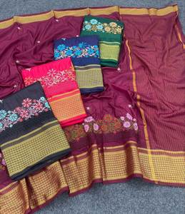 Sari de fiesta de diseñador con hermoso bordado - Product Image 5