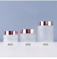 Emballage cosmétique en gros en or rose Échantillons gratuits Contenants de beurre corporel en plastique givré 1oz 2oz 4oz 8oz