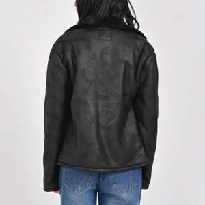 Veste en cuir d'agneau d'hiver de haute qualité avec un design respirant en tricot Logo frontal Équilibre entre chaleur et style - Product Image 2