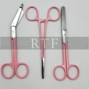 ชุดอุปกรณ์การพยาบาลด้วยมือทำจากสแตนเลสแบบพรีเมี่ยมชุดคีมหนีบและกรรไกรที่มีด้ามจับพิมพ์มีสไตล์โดยเนื้อดิบถึงละเอียด - Product Image 2