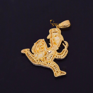 Collar con colgante de bolsa de dinero helado de plata 925 con diamantes cultivados en laboratorio para hombres, estilo Hip Hop, joyería ostentosa para correr para hombre - Product Image 3