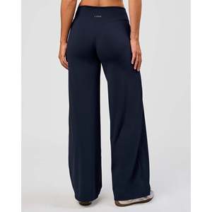 Pantalon crayon décontracté taille haute pour femme Elixir - Respirant, effet froissé, taille élastique, bleu marine nuit, taille XL - Product Image 4