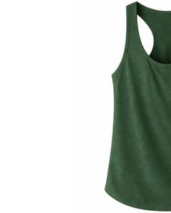 Manufacturer Customized Women Dark Green Racerback Tank <b>Top</b> <b>Sleeveless</b> O Neck Soft Stretch Casual Workout Fitness Gym SummerVest - Product Image 2