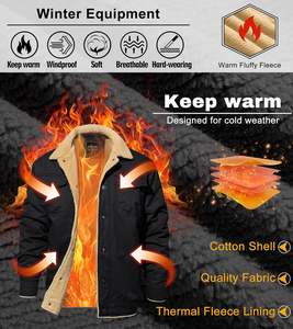 Veste universitaire d'hiver pour hommes Manteau cargo respirant en laine à séchage rapide et chaud avec col en O pour hommes - Product Image 6