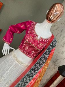 Ensemble Lehenga Choli de haute qualité, nouvelle collection, en georgette, avec broderie lourde en fil de coton, pour mariage, fête, extérieur - Product Image 5