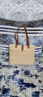 Sacs à main ouverts en raphia pour femmes, style vintage marocain, avec décoration de lettres