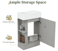 Armoire de salle de bain en bois massif de chêne, style Shaker, design moderne, écologique, imperméable, résistante à l'humidité, portes à fermeture douce