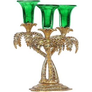 Leaf Designing Gold Plated Metal Aluminum <b>Candle</b> <b>Holders</b> Marvelous New Look Pattern Handmade Unique <b>Candle</b> <b>Holder</b> for Sale - Product Image 6