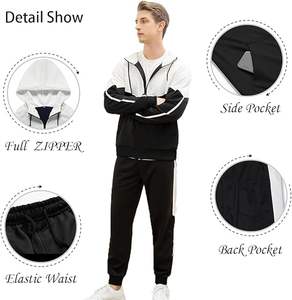 High Quality <b>Men's</b> Casual Zipper Collar hooded <b>Shirts</b> in sweatpent Long Sleeve Tracksuit set for <b>men</b> - Product Image 5