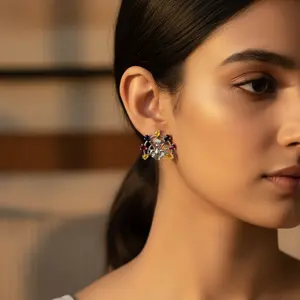 Boucles d'oreilles en cristal de paon pour femmes - Bijoux fantaisie - Product Image 1