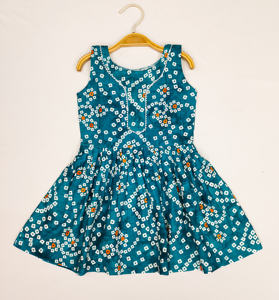 Ensemble de 2 pièces pour filles, haut sans manches et pantalon Sharara en coton imprimé Bandhej, séchage rapide, pour les fêtes d'été et les festivals - Product Image 3