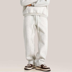 Good High Quality OEM Custom Logo Unisex 345GSolid Color Fleece Thick Straight Leg Casual <b>Loose</b> Plus Size <b>Men's</b> Pants & <b>Trousers</b> - Product Image 3