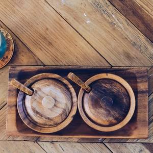 Wood Condiment Holder Set for Restaurants Sauce Dish Seasoning Spice Container Storage Dining Serving Sets - Product Image 5