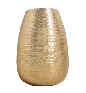 Florero decorativo de metal dorado con diseño texturizado, pieza de acento perfecta para sala de estar y dormitorio en un ambiente hogareño moderno - Product Image 3