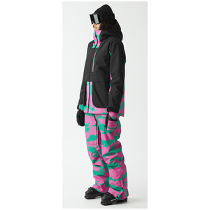 Custom Logo Men's Waterproof Windproof Breathable Ski Snowboard Suit with Zipper Closure Insulated <b>Fleece</b> Atlantic/Black - Product Image 1
