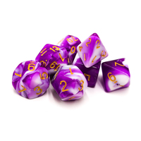Ensemble de dés polyédriques en alliage de zinc écologique et durable, 7 pièces, pour jeux de société, avec dés à 4 à 20 faces et accents colorés