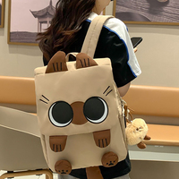 Sac à dos unisexe tendance géométrique mignon Kawaii beige pour voyage, étanche, avec fermeture éclair, portable, décontracté, 56-76L, confort avec cadre interne
