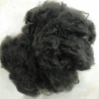 Fibre de polyester recyclée creuse 6D 100 % ignifuge, matériau de rembourrage noir uni brut, certifiée GRS, pour le filage