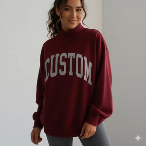 Sweat-shirt en polaire d'hiver à col montant long et ample pour femmes, doux, confortable, épais, décontracté pour tous les jours - Product Image 1