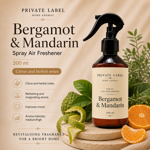 Spray Désodorisant à la Bergamote et à la Mandarine Marque Privée 300ml OEM |   Spray d'ambiance pour la maison |   Espagne UE - Product Image 2