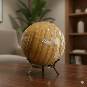 Esfera de Ágata con Bandas de Calcita Naranja Pulida al por Mayor, Bola de Energía Semipreciosa para Decoración del Hogar, Artesanía de Feng Shui - Product Image 2