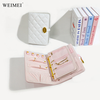 WEIMEI Wasserdichter Faltbarer Reise-Schmuckorganizer Etui Buch-Ringbinder Schmuckaufbewahrungstasche mit Transparentem Reißverschluss Samtbeutel