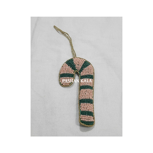 Ornement de broderie Zari pour Noël, magnifique décoration suspendue personnalisée faite à la main - Product Image 1