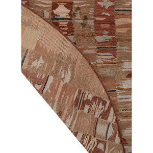 Alfombras Manchaha de Lana y Seda de Bambú Anudadas a Mano, Diseño de Parches Rojos y Naranjas para Uso Doméstico-Les-2884 - Product Image 5