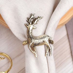 Anneau de serviette en métal de qualité exclusive porte-mouchoirs Design Unique anneau de serviette de renne en argent pour décor de mariage et d'événements spéciaux - Product Image 3