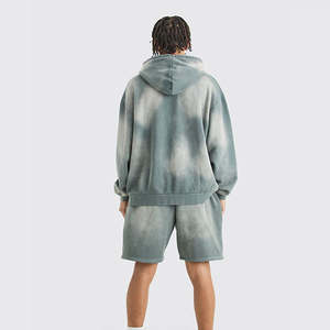Sweat à capuche personnalisé pour homme délavé à l'acide de haute qualité 100% coton fermeture éclair complète et cordon de serrage mode Streetwear coupe normale baggy grande taille - Product Image 3