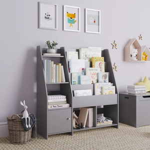 Alleisha diseño moderno 7 Cubby almacenamiento madera Metal estante flotante estantería independiente para sala de estar hogar Oficina supermercado - Product Image 1