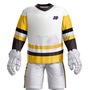 Nouvelle conception respirante et anti-humidité, ensembles de style uniforme de hockey sur glace, fabriqués en tissu léger et durable 100% polyester, unisexe adulte - Product Image 5