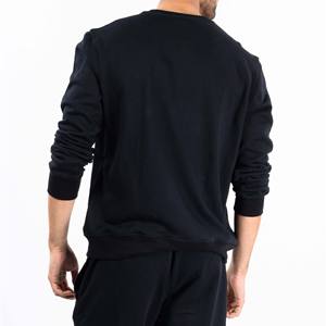 Wholesale 100% Cotton Men's Casual Long Sleeve Pullover Hoodies Private Label Breathable Crewneck <b>Sweatshirt</b> <b>Embroidery</b> Solid - Product Image 4